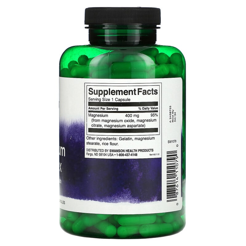 Swanson, Triple Magnesium Complex, 400 mg, 300 Capsules 87614110790
