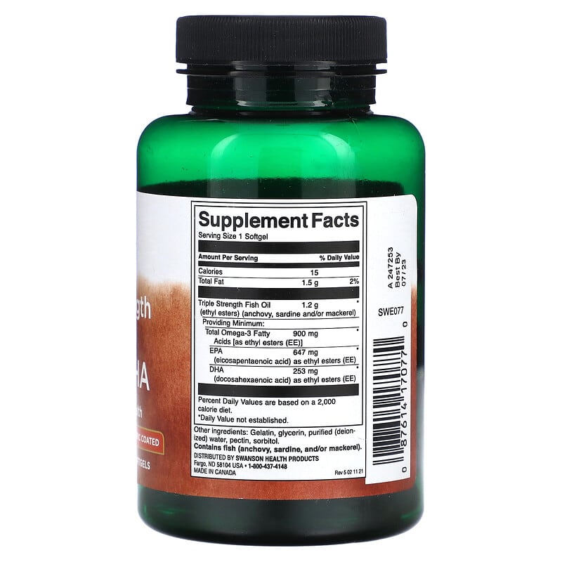 Swanson, Triple Strength Super EPA & DHA , 900 mg, 60 Softgels 87614170770