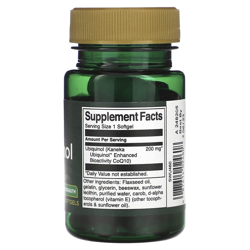 Swanson, Ubiquinol, Maximum Strength, 200 mg, 30 Softgels 87614024608