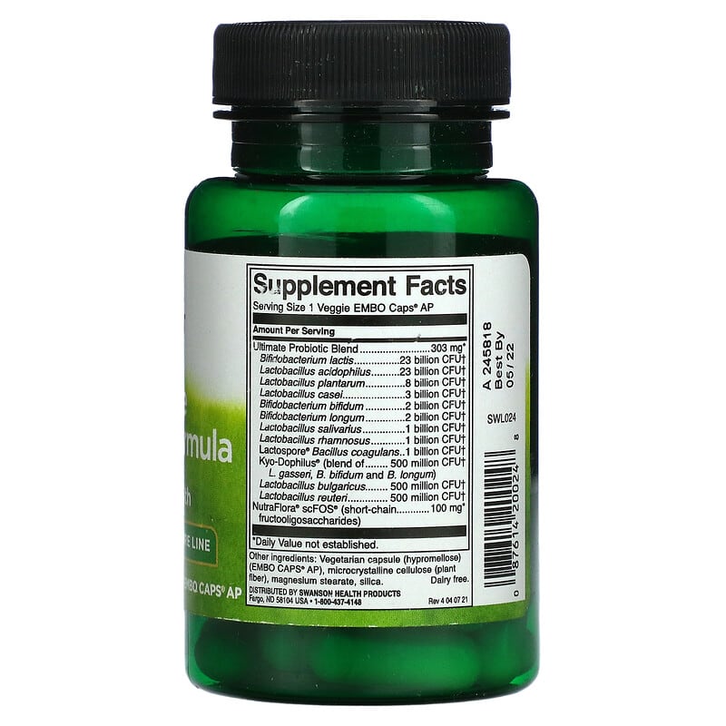 Swanson, Ultimate Probiotic Formula, 30 Veggie Embo Caps Ap 87614200248