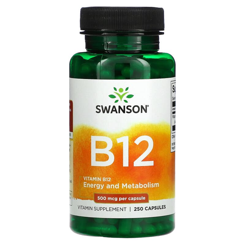 Swanson Vitamin B12 500 mcg 260 Capsules 87614010311