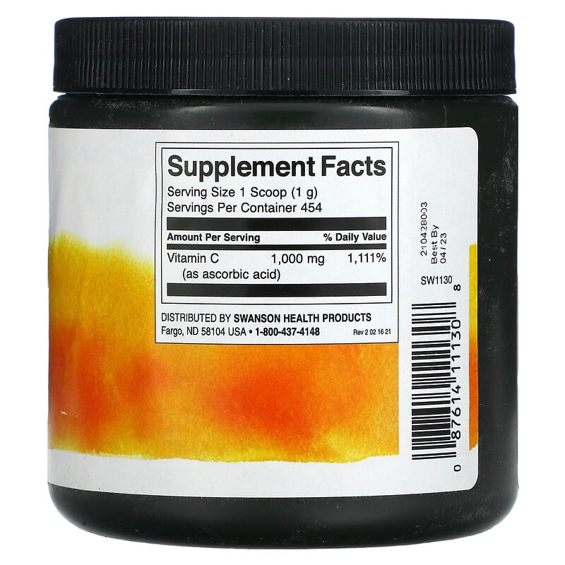 Swanson, Vitamin C Powder, 16 oz ( 454 g) 87614111308