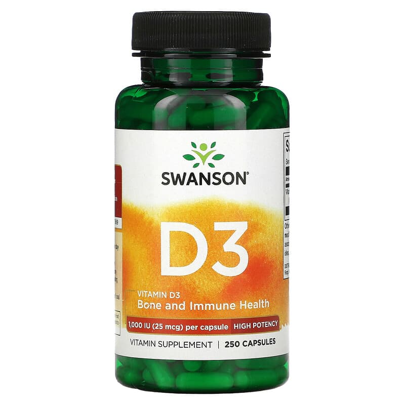 Swanson Vitamin D3 1,000 IU 250 Capsules 87614110301