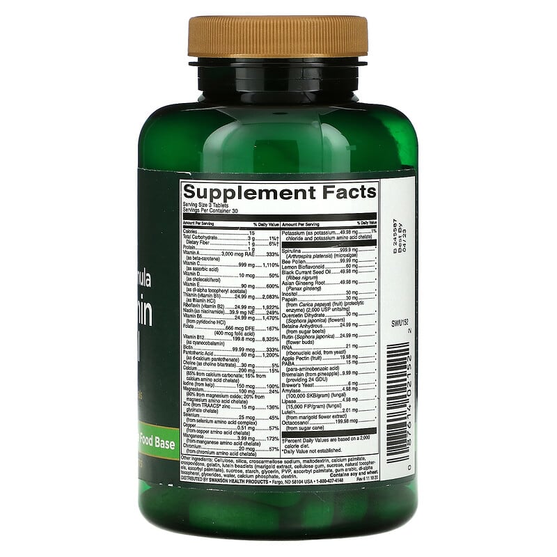 Swanson, Whole Food Formula, Multi Vitamin & Mineral, 90 Tablets 87614021522