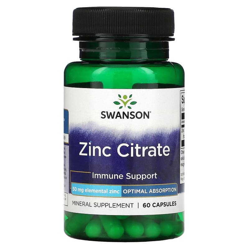 Swanson Zinc Citrate 50 mg 60 Capsules 87614113746