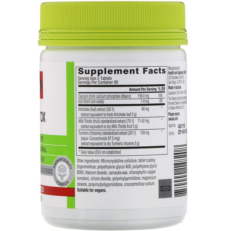Swisse, Ultiboost, Liver Detox, 180 Tablets 850000148208