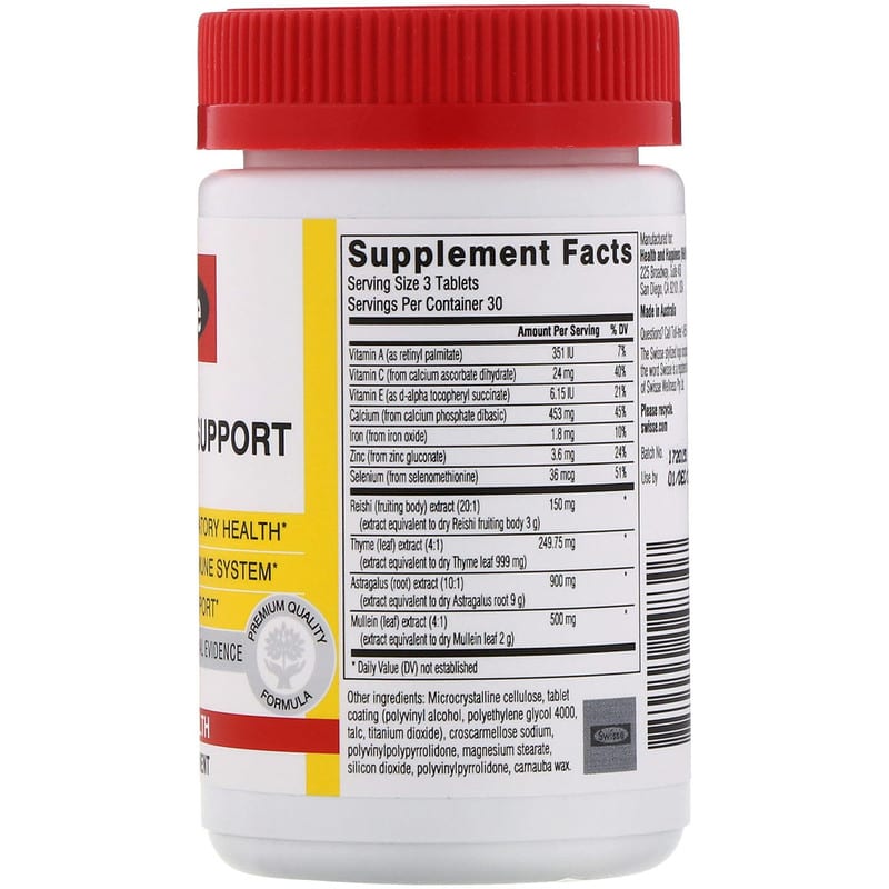 Swisse, Ultiboost, Lung Health Support, 90 Tablets 850000148307