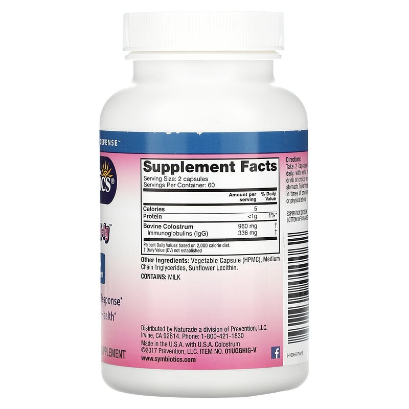 Symbiotics, Colostrum High-IG, 120 Veg Capsules 647303010062