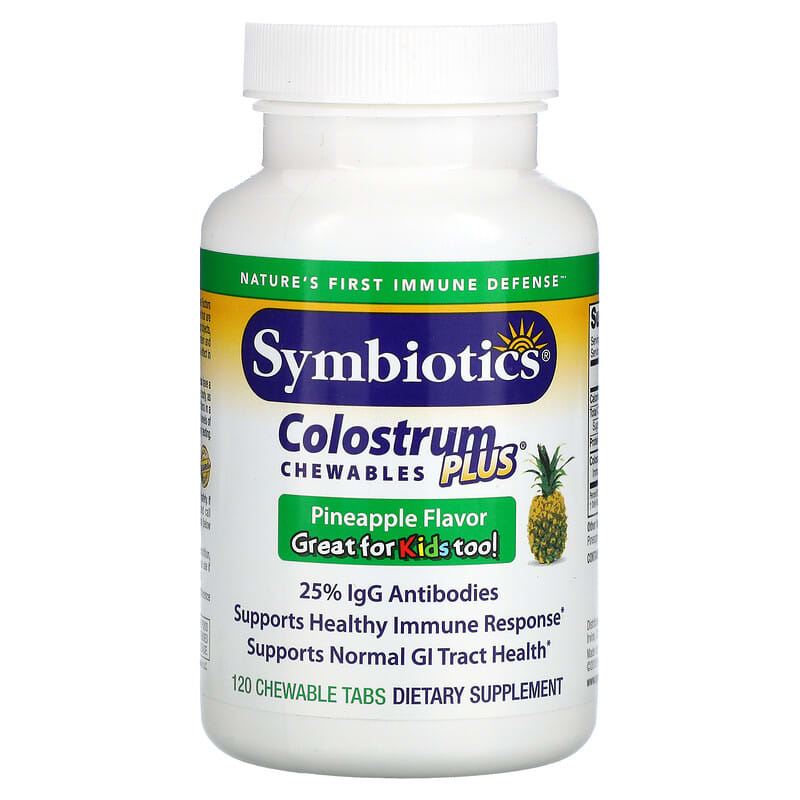 Symbiotics Colostrum Plus Chewables Pineapple 120 Chewable Tabs 647303010086