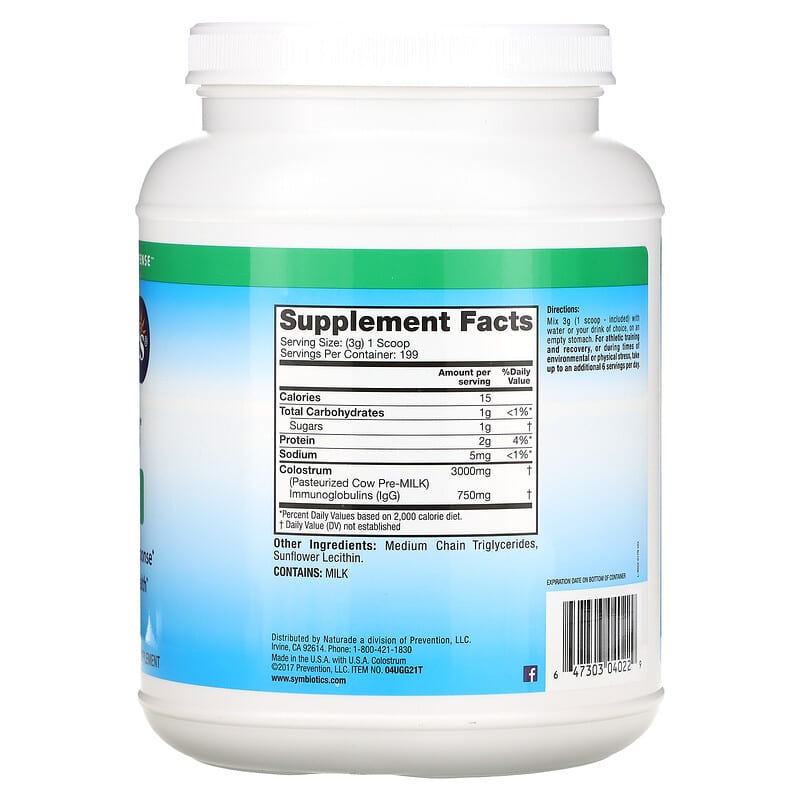 Symbiotics, Colostrum Plus, Powder, 21 oz (597 g) 647303040229