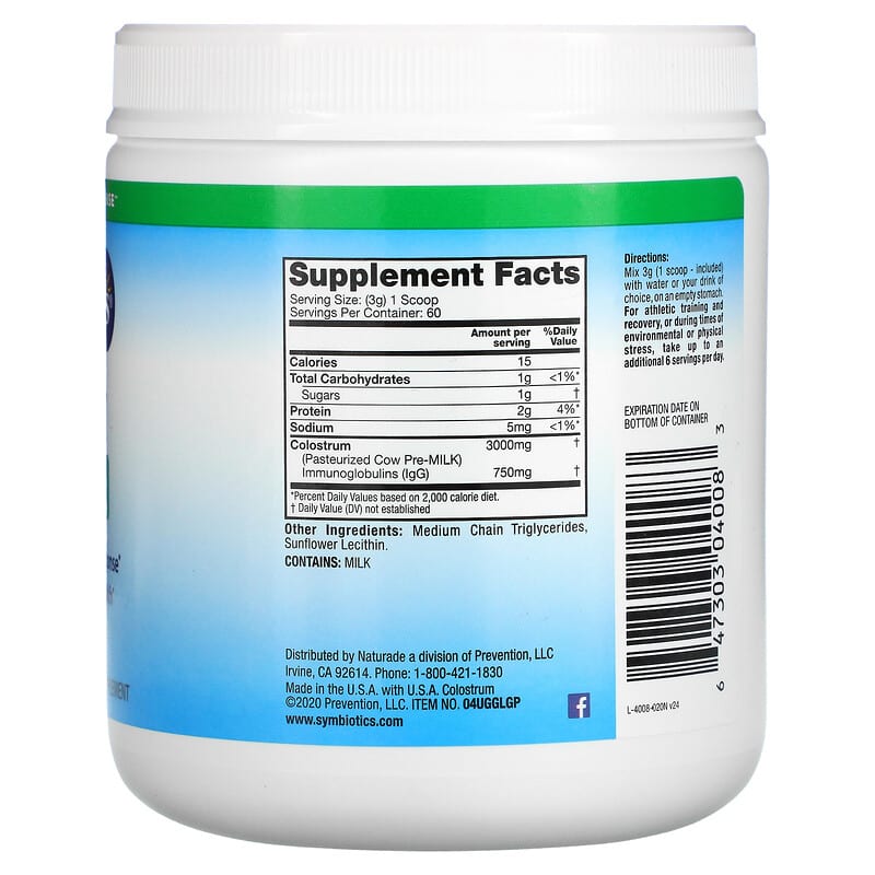 Symbiotics, Colostrum Plus, Powder, 6.3 oz (180 g) 647303040083