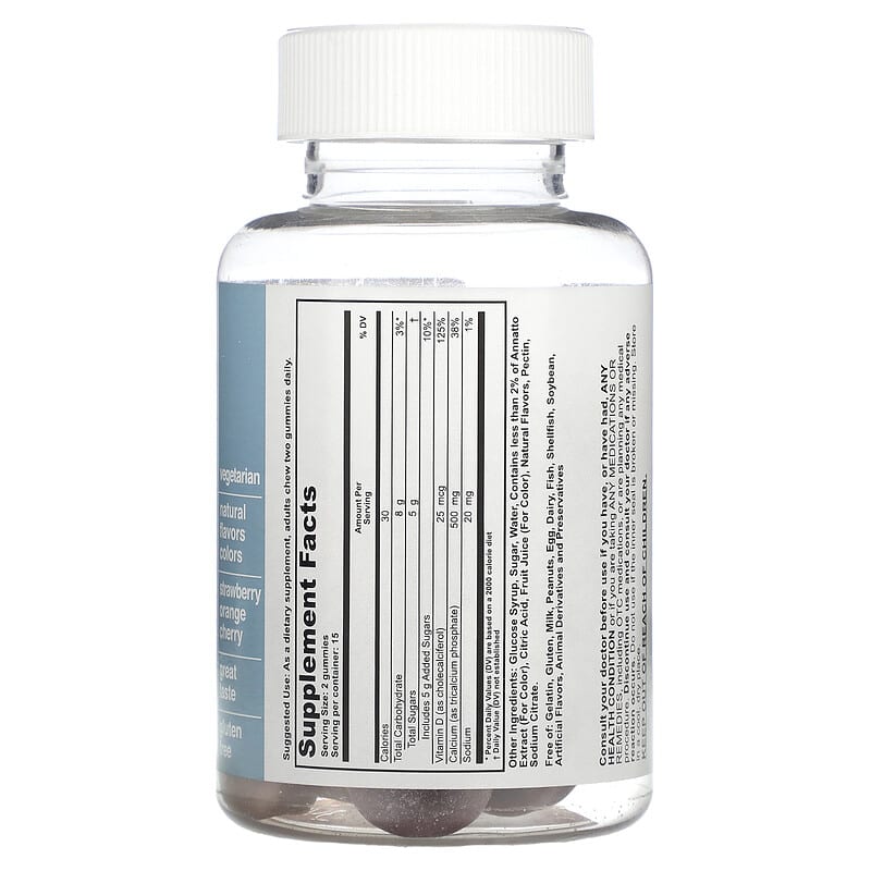 T-RQ, Adult Gummy, Calcium + Vitamin D, Strawberry, Orange, Cherry, 30 Gummies 835776001117