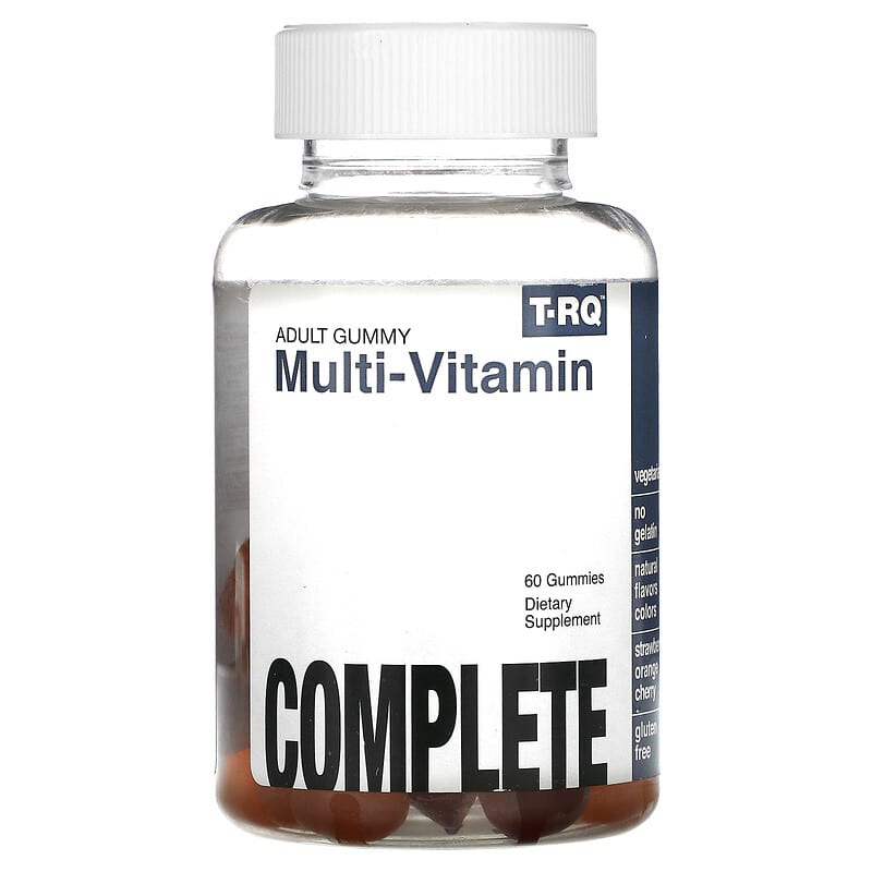 T-RQ Adult Gummy Multi-Vitamin Complete Strawberry Orange Cherry 60 Gummies 835776001049