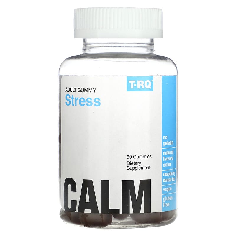 T-RQ Adult Gummy Stress Raspberry Sweet Tea 60 Gummies 835776001155