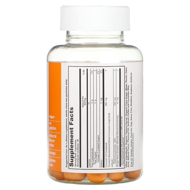 T-RQ, Adult Gummy, Turmeric + Ginger, Mango, 60 Gummies 835776001391