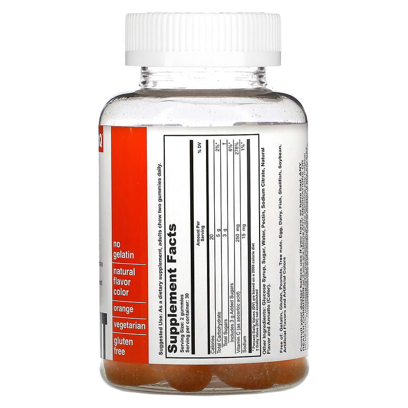 T-RQ, Adult Gummy, Vitamin C, Antioxidant, Orange, 60 Gummies 835776001292
