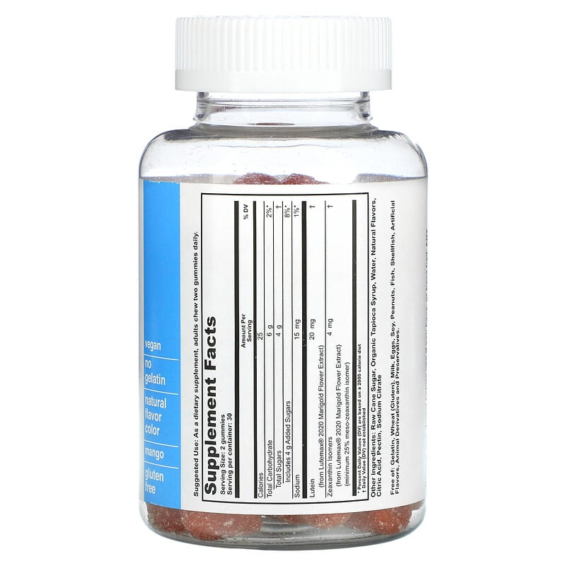 T-RQ, Lutein + Zeaxanthin, Adult Gummy, Mango, 60 Gummies 835776001056