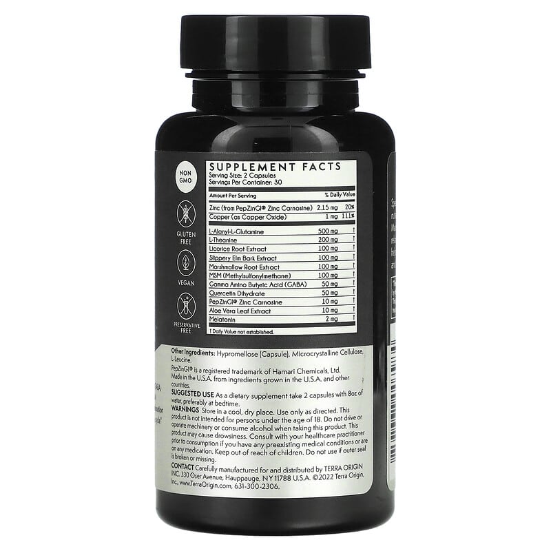 Terra Origin, Healthy Gut Reset PM, 60 Capsules 857668007984
