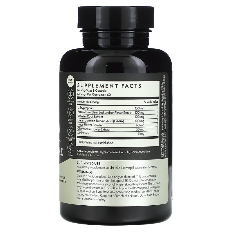 Terra Origin, Healthy Sleep & Wake, 60 Capsules 857668007045