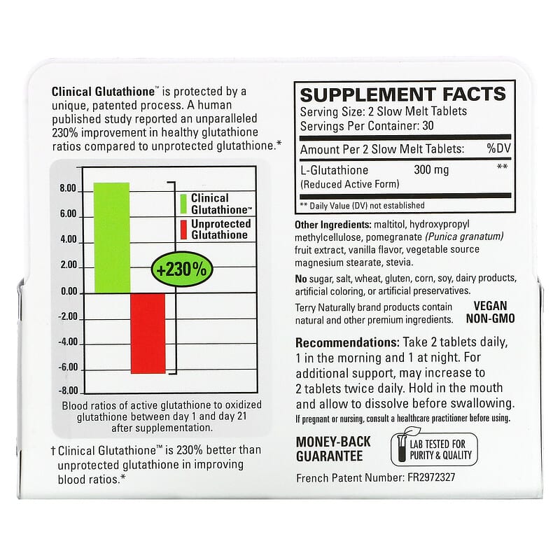 Terry Naturally, Clinical Glutathione, 60 Slow Melt Tablets 367703237066