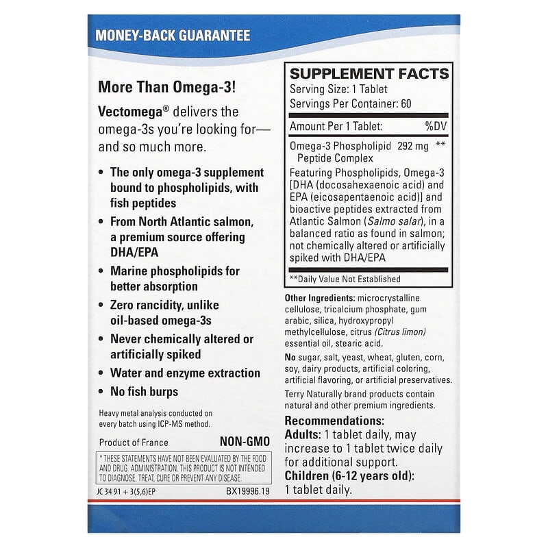 Terry Naturally, Vectomega, 60 Tablets 367703199968