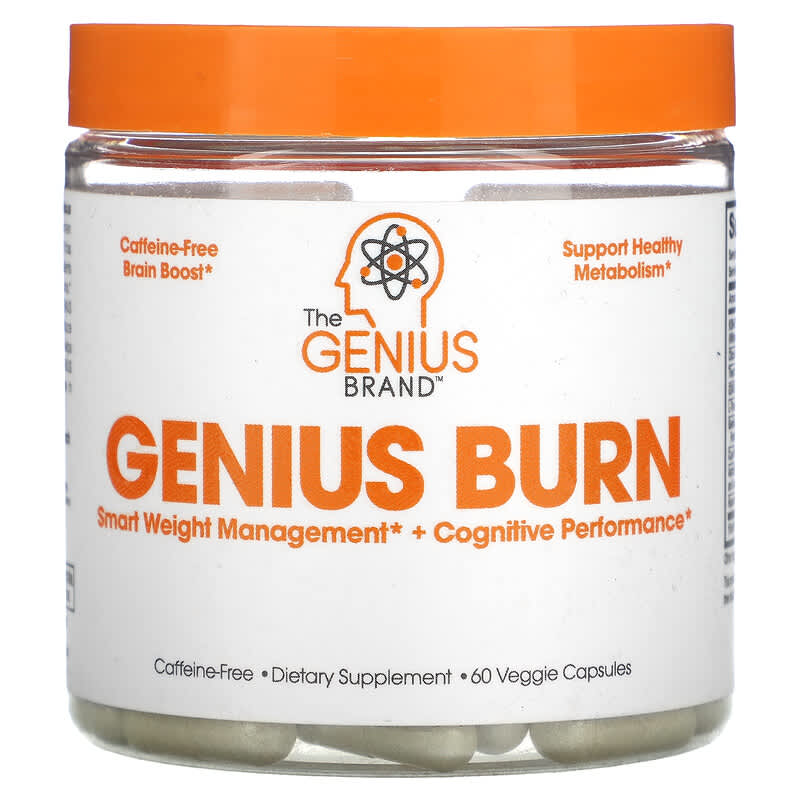 The Genius Brand Genius Burn Caffeine-Free 60 Veggie Capsules 860268000262