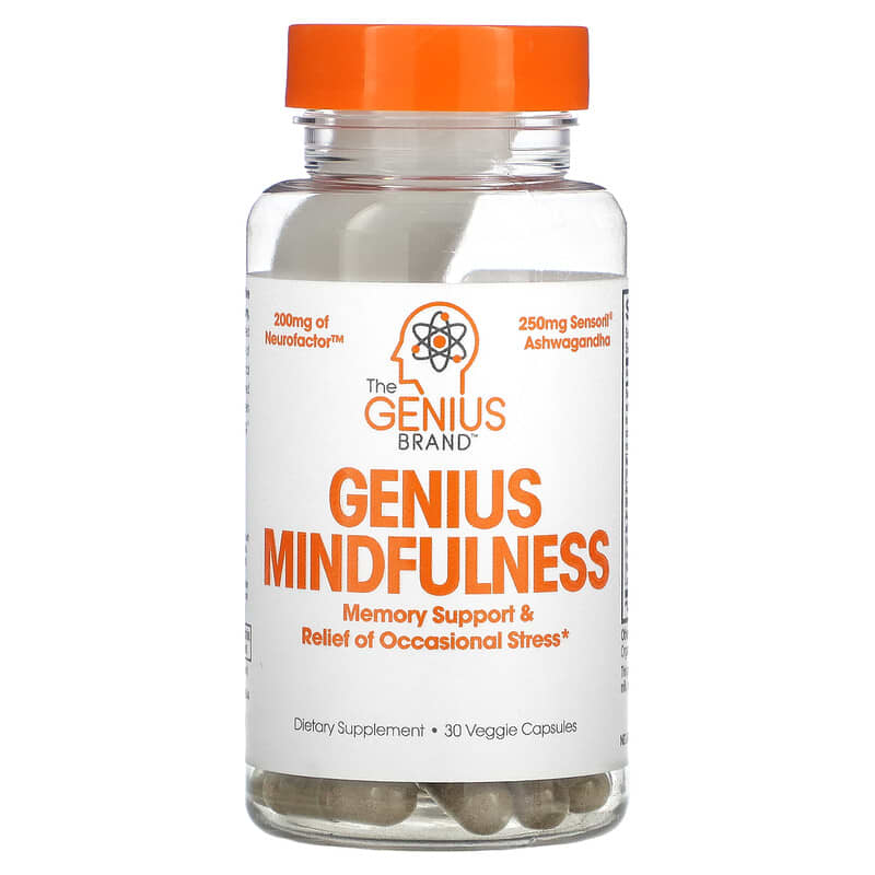 The Genius Brand, Genius Mindfullness, 30 Veggie Capsules 850098008323