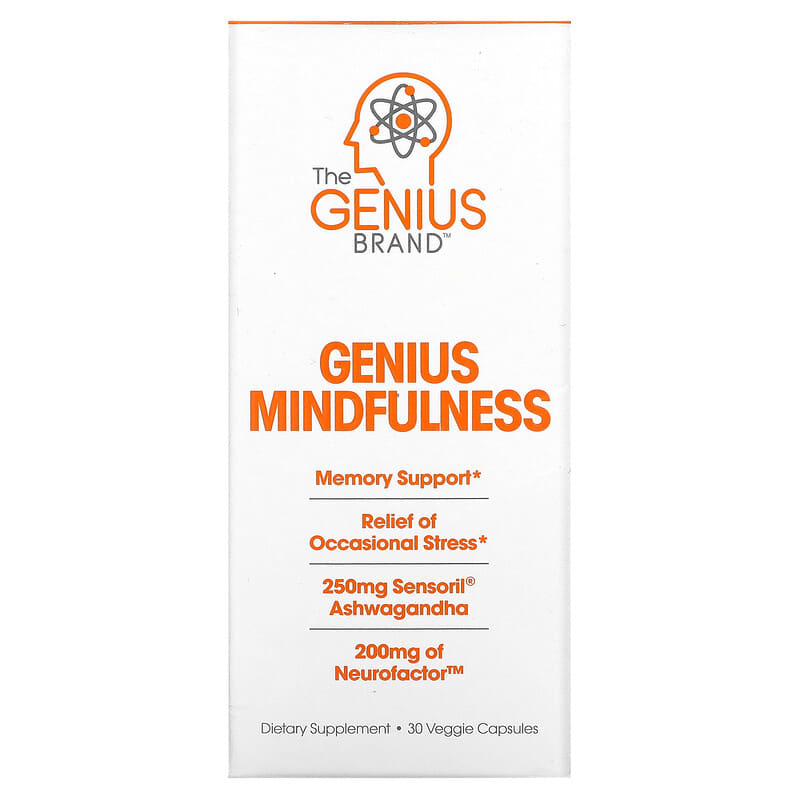 The Genius Brand Genius Mindfullness 30 Veggie Capsules 850098008323