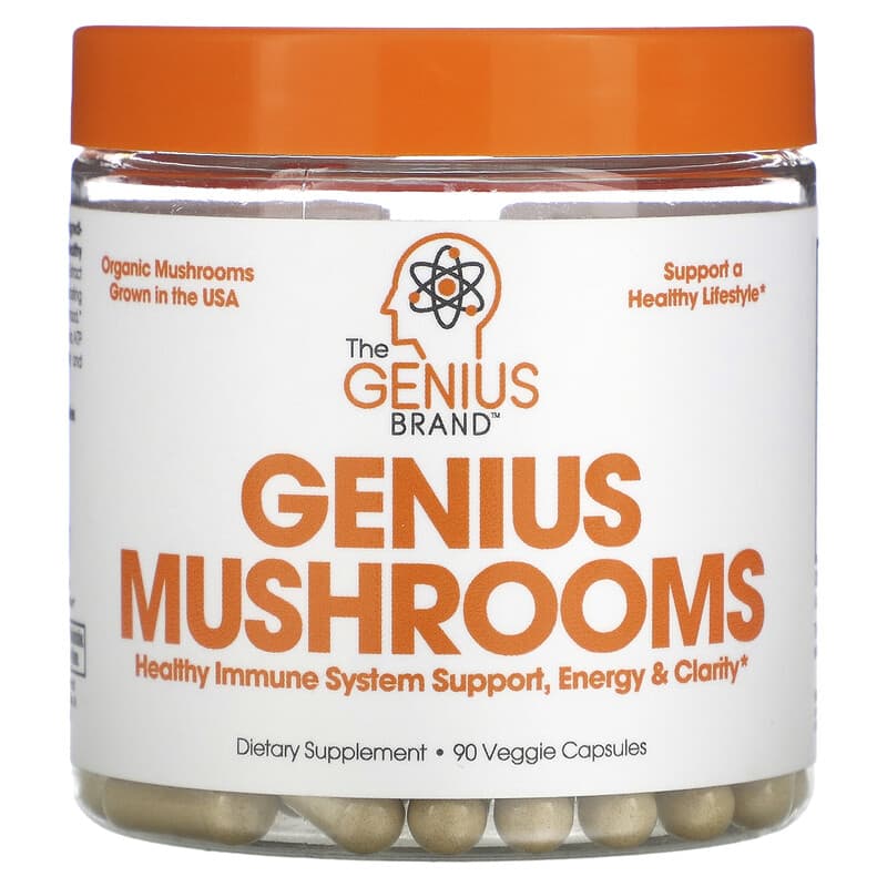 The Genius Brand Genius Mushrooms 90 Veggie Capsules 850098008088