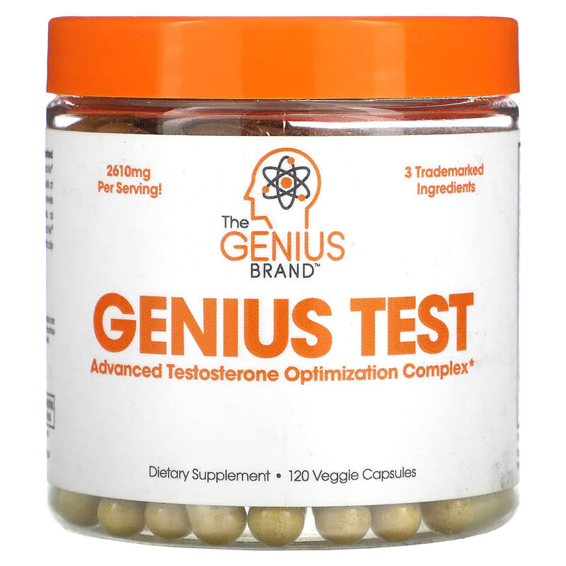 The Genius Brand Genius Test Advanced Testosterone Optimizing Complex 120 Veggie Capsules 868054000335