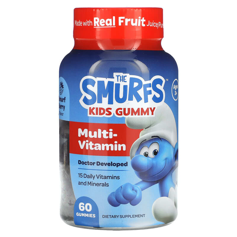 The Smurfs Kids Gummy Multi-Vitamin Ages 3+ Berry 60 Gummies 850019556940