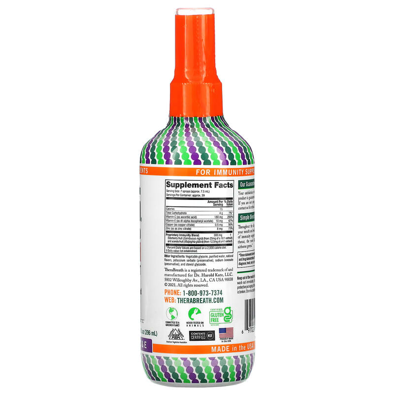 TheraBreath, Immunity Support, Oral Spray Supplement, 10 fl oz (296 ml) 697029633953