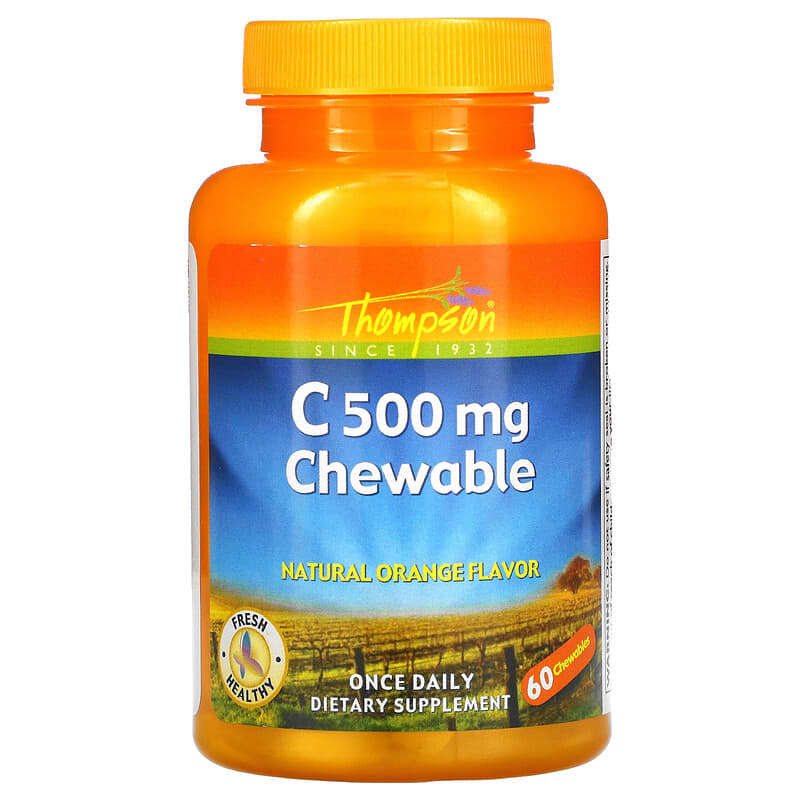 Thompson C500 mg Chewable Natural Orange Flavor 60 Chewables 31315195853