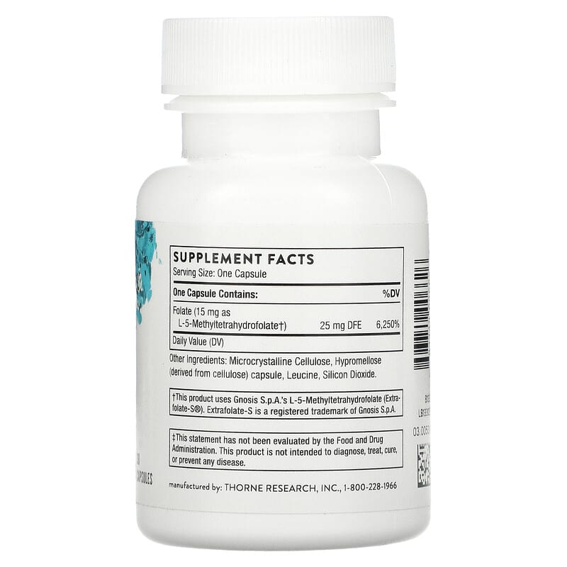 Thorne, 5-MTHF, 15 mg, 30 Capsules 693749006626