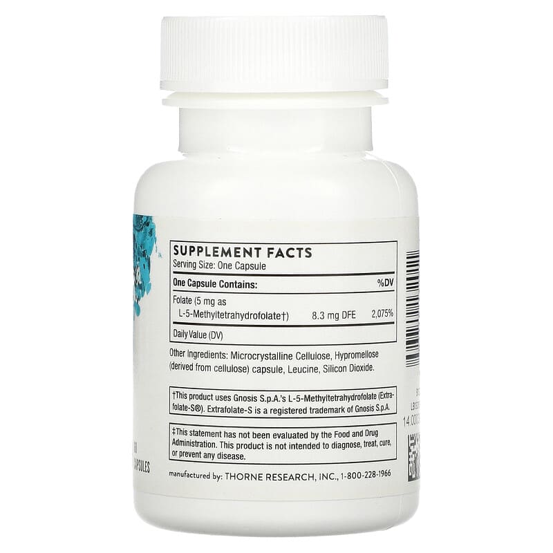 Thorne, 5-MTHF, 5 mg, 60 Capsules 693749132011