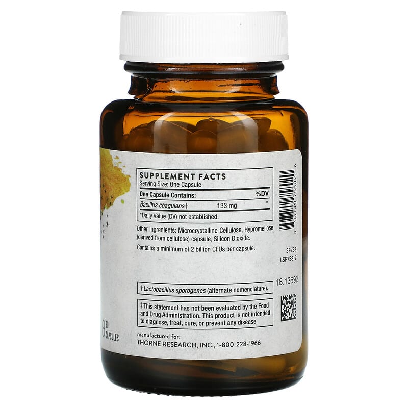 Thorne, Bacillus Coagulans, 60 Capsules 693749758020