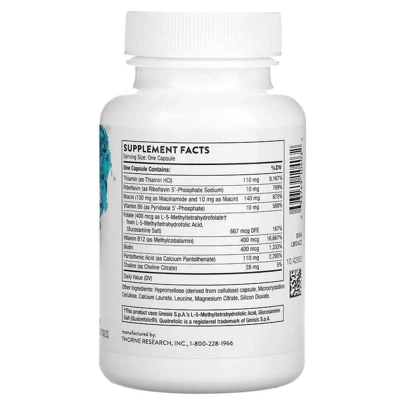 Thorne, Basic B Complex, 60 Capsules 693749104032