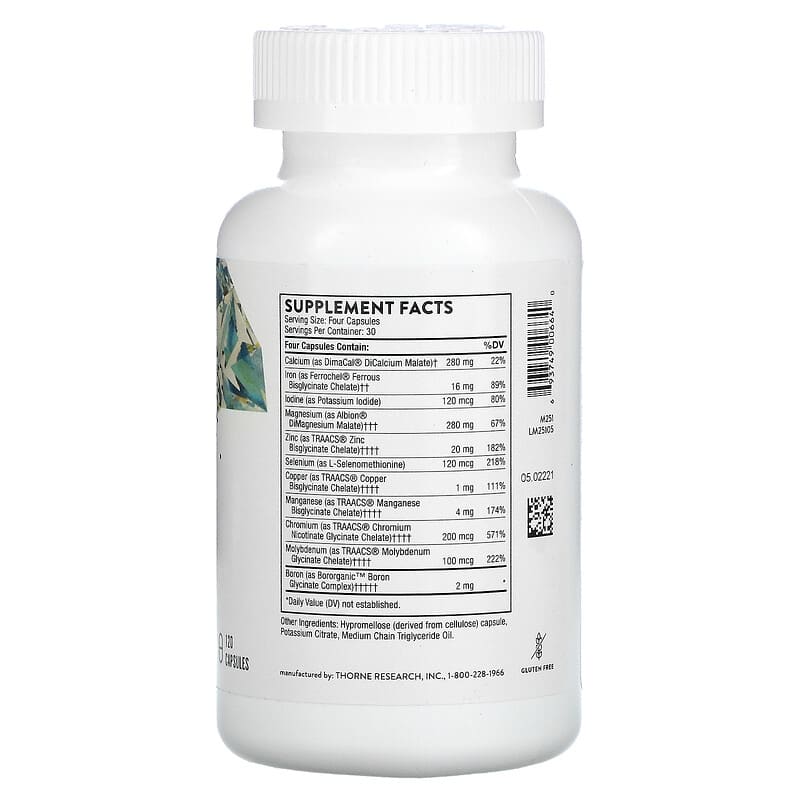 Thorne, BioMins with Copper & Iron, 120 Capsules 693749006640