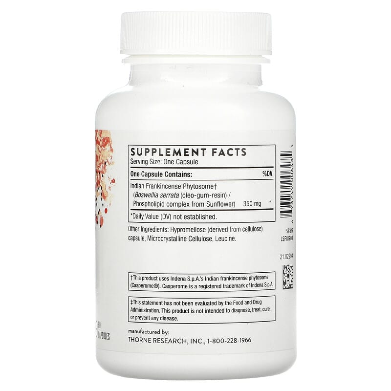 Thorne, Boswellia Phytosome, 60 Capsules 693749006435
