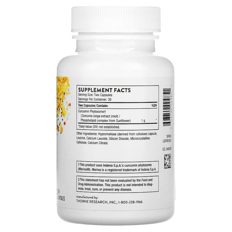 Thorne, Curcumin Phytosome, 1000 mg, 60 Capsules 693749004851