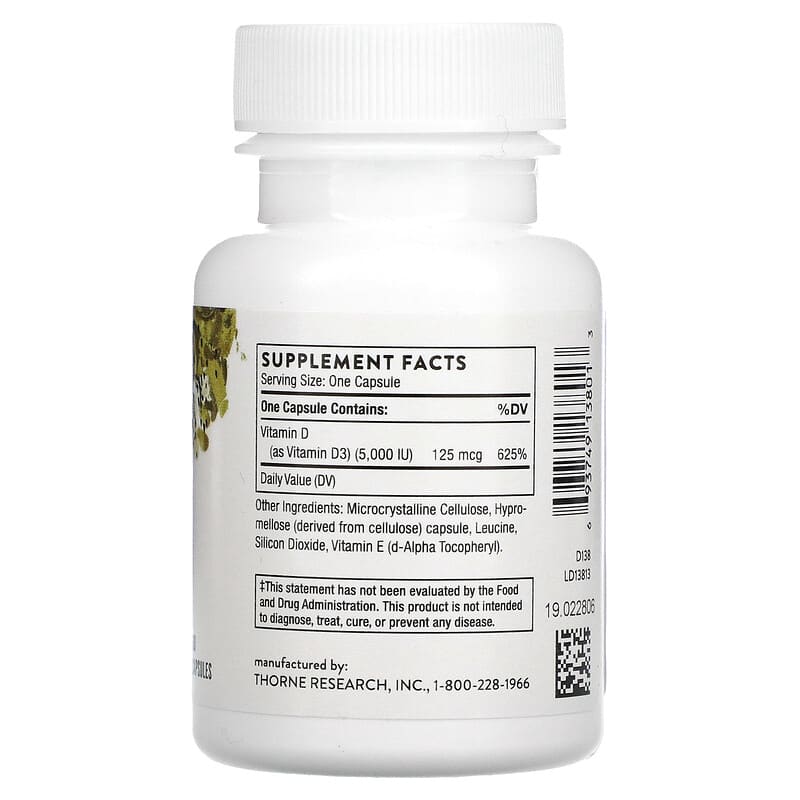 Thorne, D-5,000, 60 Capsules 693749138013