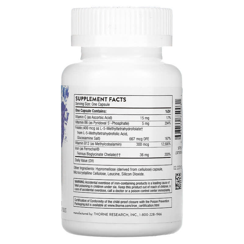 Thorne, Ferrasorb, 60 Capsules 693749750031