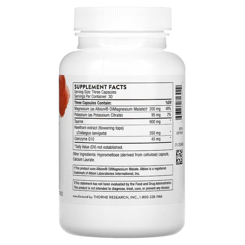 Thorne, Heart Health Complex with CoQ10 and Hawthorn, 90 Capsules 693749713029