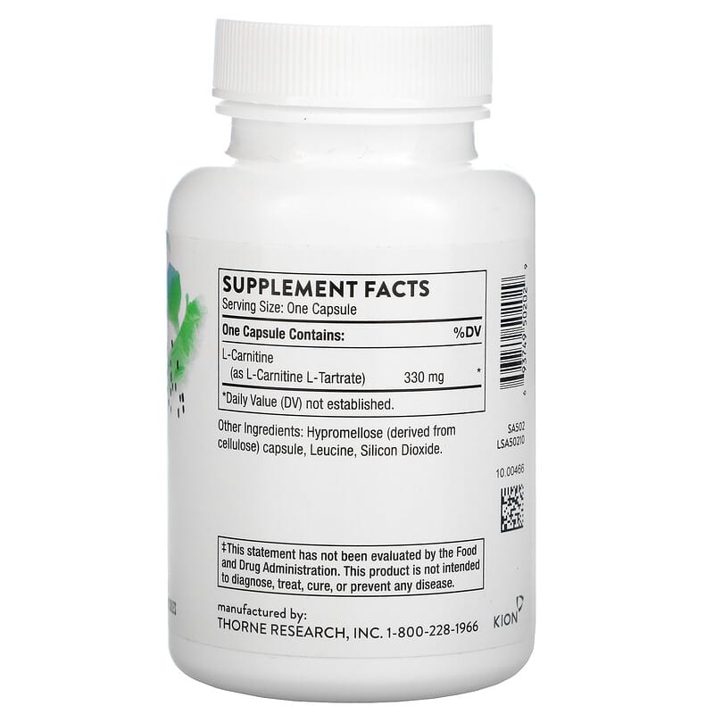 Thorne, L-Carnitine, 60 Capsules 693749502029