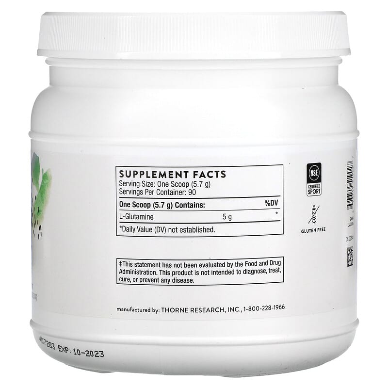 Thorne, L-Glutamine Powder, 18.1 oz (513 g) 693749519027