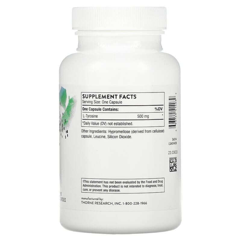 Thorne, L-Tyrosine, 90 Capsules 693749514039