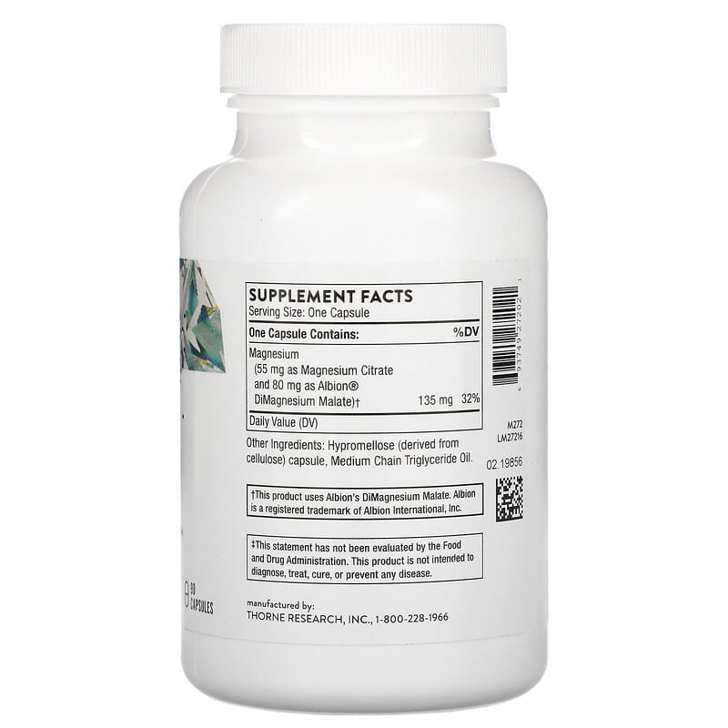 Thorne, Magnesium CitraMate, 90 Capsules 693749272021