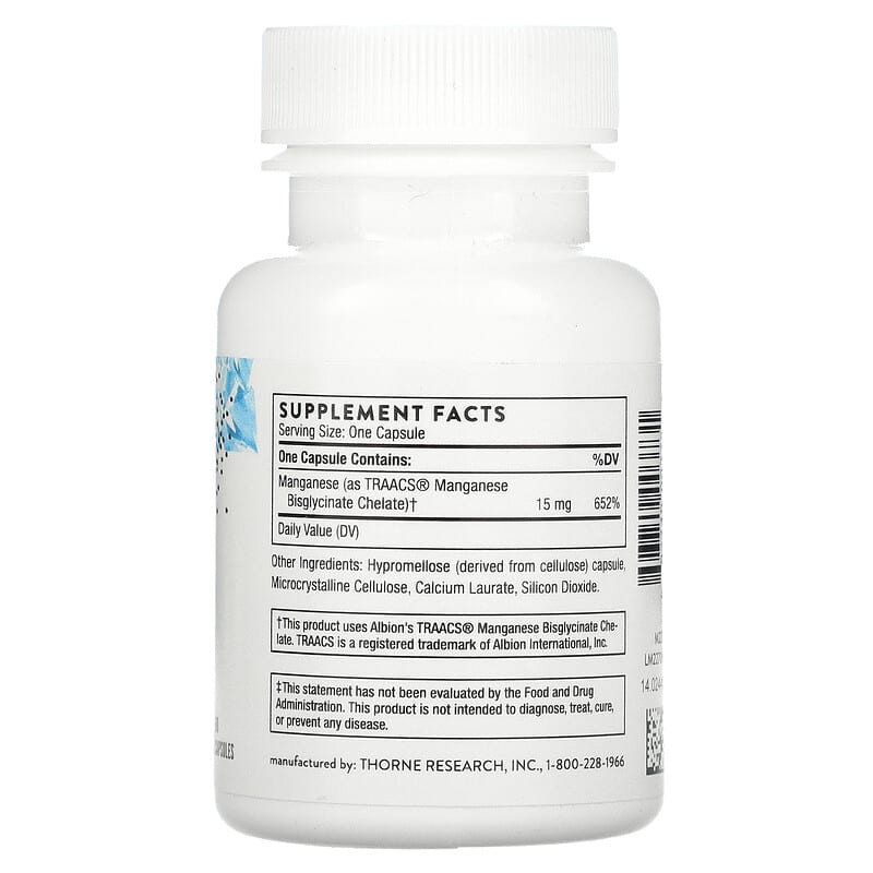 Thorne, Manganese Bisglycinate, 60 Capsules 693749003731