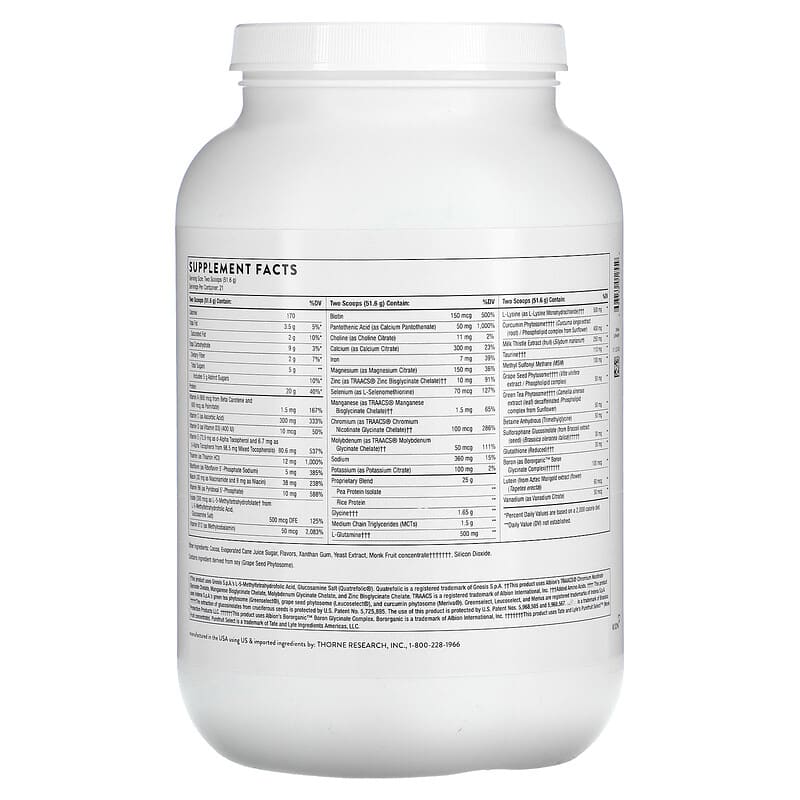 Thorne, MediClear-SGS, Chocolate, 38.2 oz (1,082 g) 693749012559