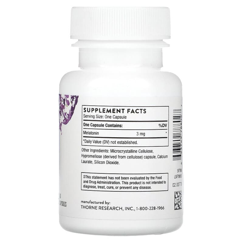 Thorne, Melaton-3, 60 Capsules 693749788027